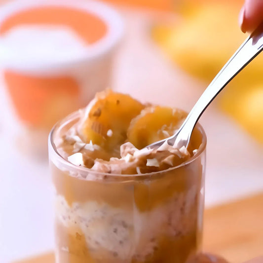 Overnight Oats de Doce de Leite e Banana