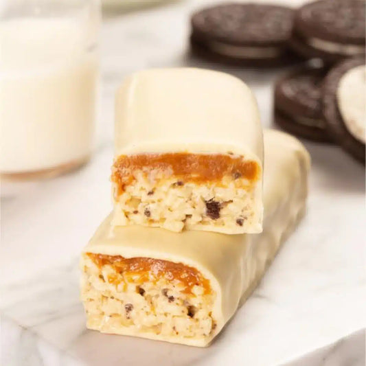 Caixa de Barra de Proteína Cookies com Caramelo – 12 unidades