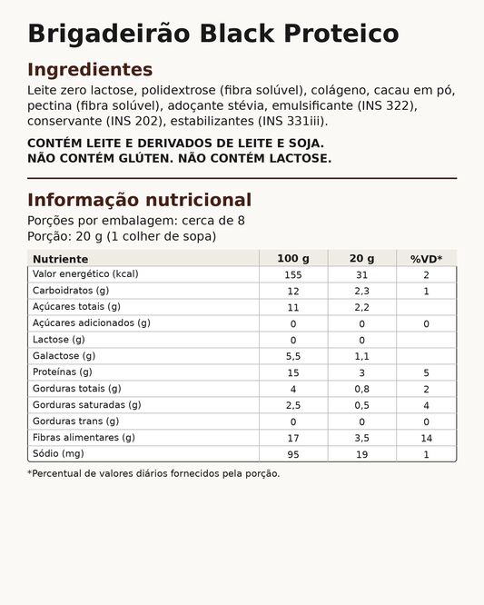 Brigadeirão Black Proteico A Confiteria – Better choices for a better life
