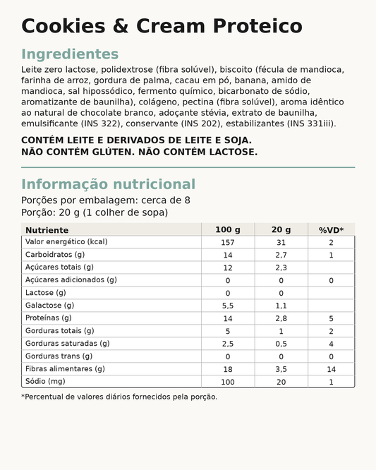Cookies & Cream Proteico A Confiteria – Better choices for a better life