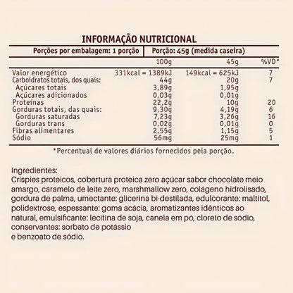 Caixa de Barra de Proteína Churros com Caramelo – 12 unidades